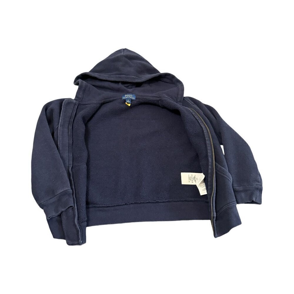 Polo Ralph Lauren Unisex Kids Navy Blue Full Zip Hooded Sweatshirt Size 6 120/60 - Picture 14 of 15